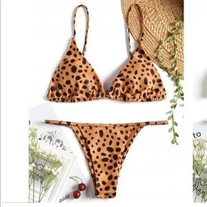 Spotted Padded Thong Bikini Set